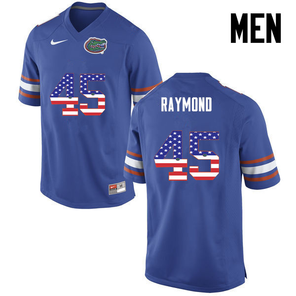 Men Florida Gators #45 R.J. Raymond College Football USA Flag Fashion Jerseys-Blue - Click Image to Close